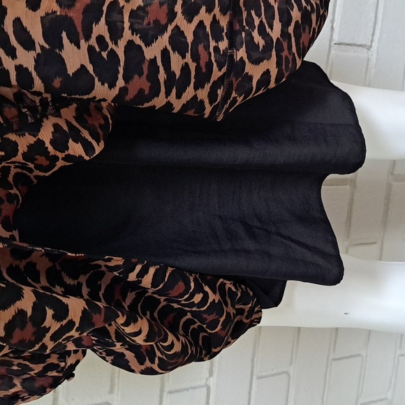 J. Crew Animal Print Ruffle Shoulder Tie At The Neck Lined Dress. Size XXS NWOT - Picture 10 of 14